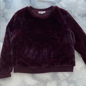Faux Fur Maroon Sweater